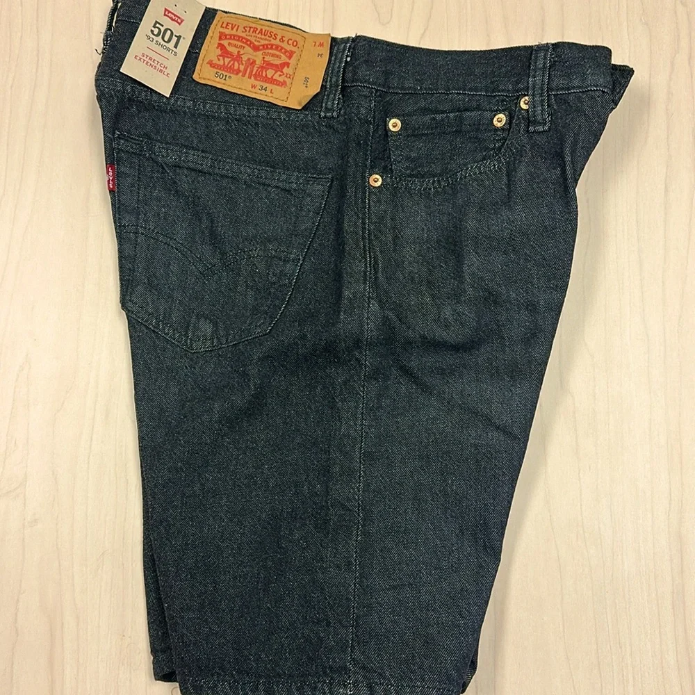 Levi’s 501 Cotton Denim Relaxed Fit ‘93 Black Washed Shorts 34 waist NWT